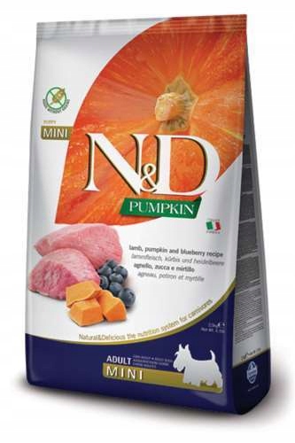 Levně N&d Dog jehněčí, dýně, borůvka Adult mini 2,5 kg