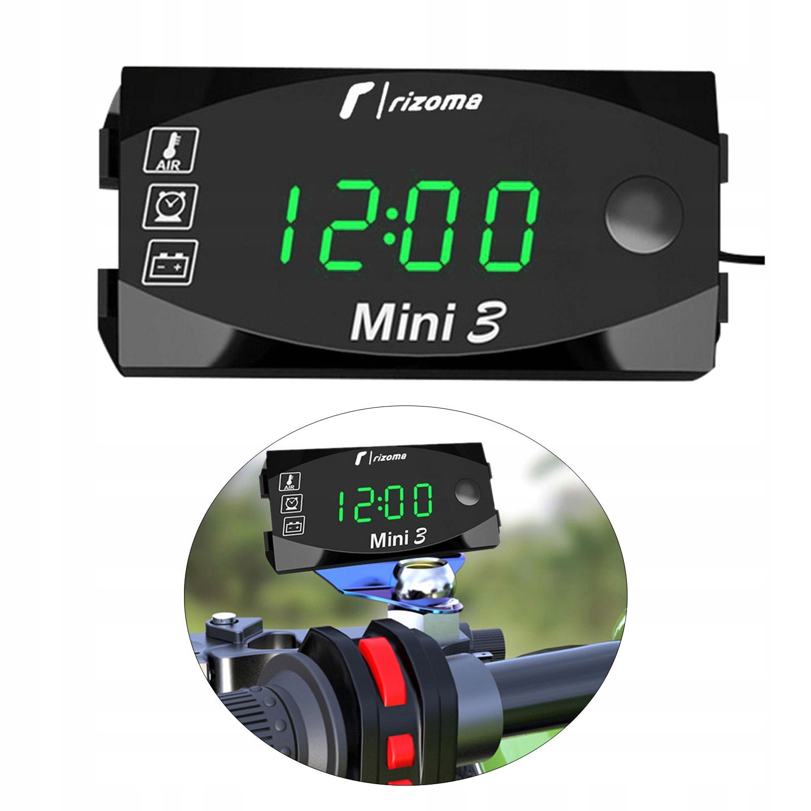 3-w-1 motocyklowy zegar LED termometr woltomierz Marka Inna