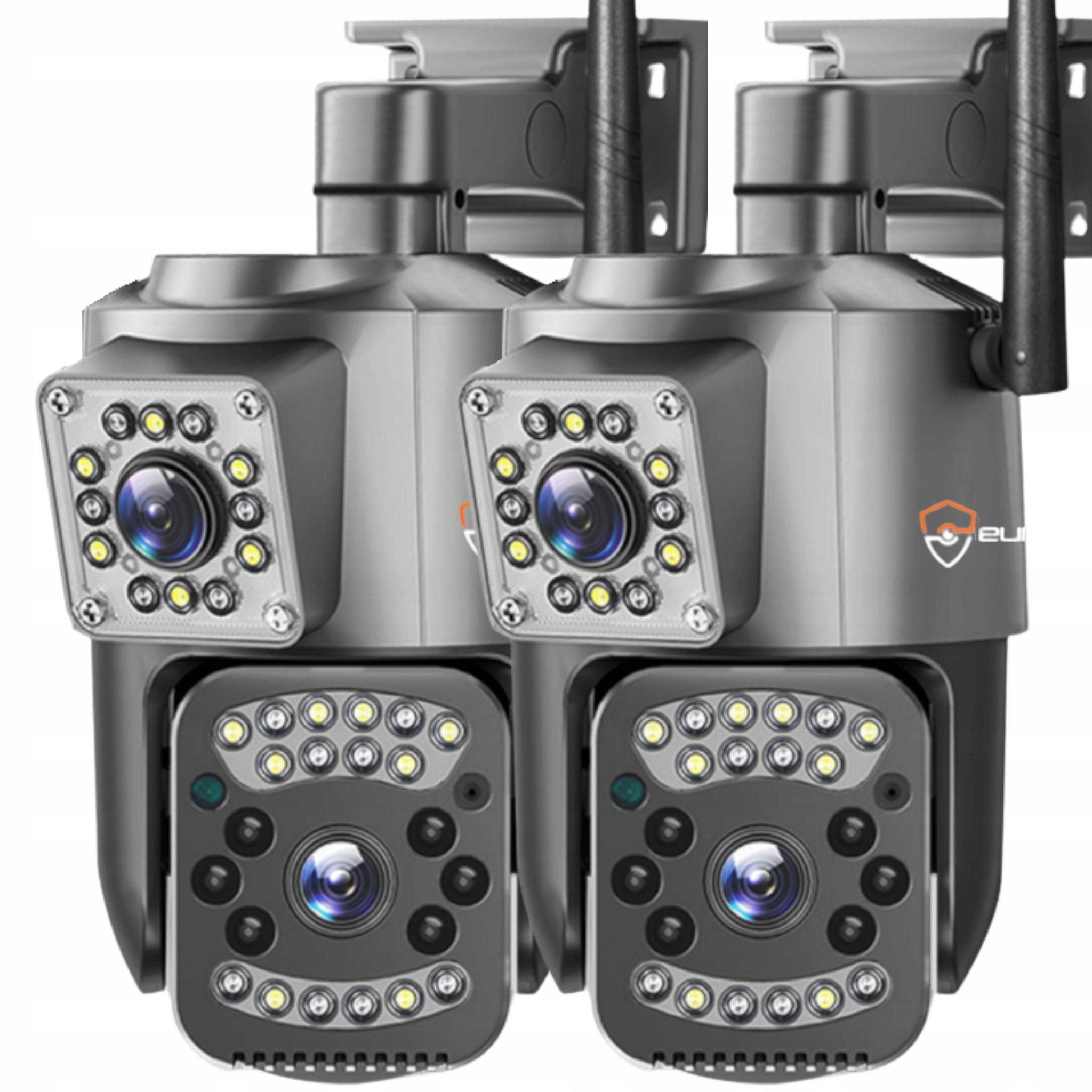 Dvojitá Vonkajšia Wifi Kamera Smart Ip Quadhd 4MPX Aplikácia Detekcia Ir