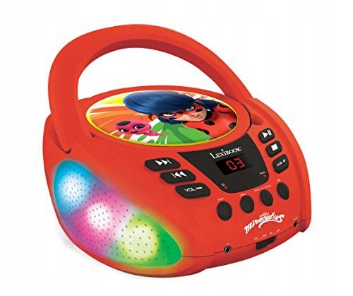 Lexibook RCD109MI Miraculous-bluetooth CD Player For Kids Portable, Multi