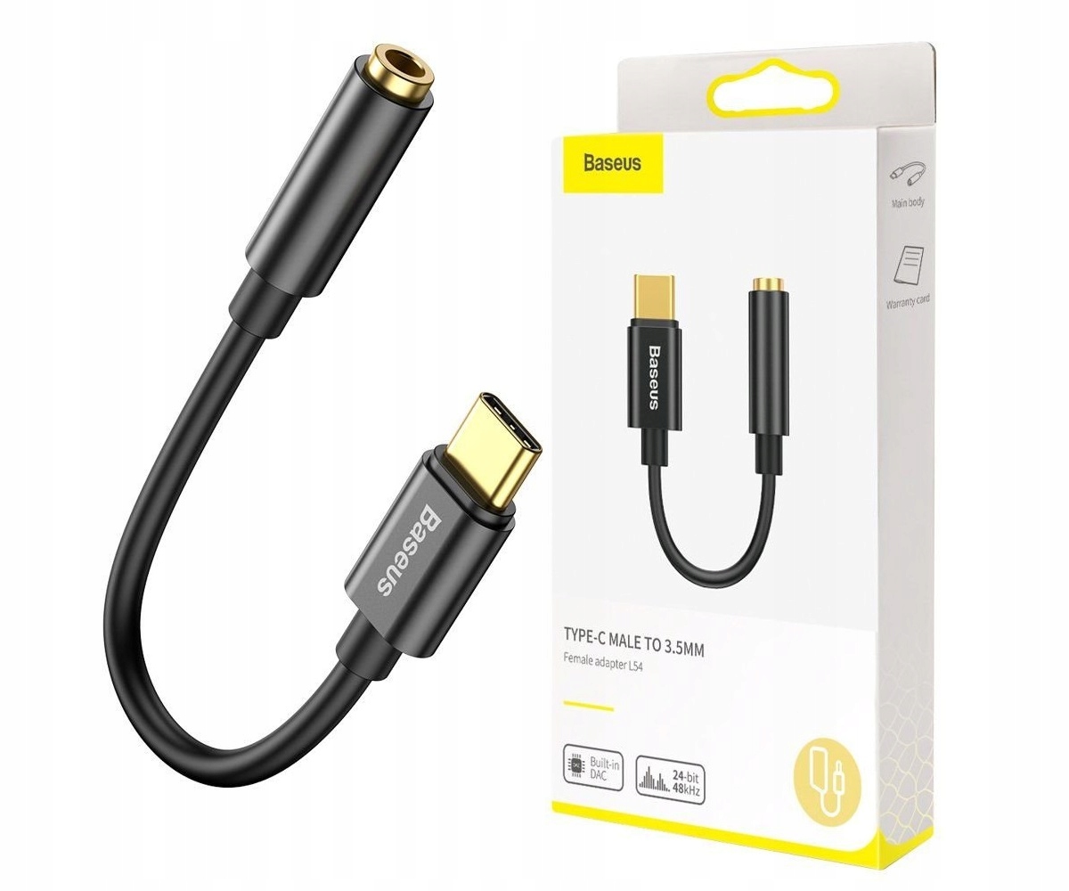 

Baseus Adapter Przejściówka Usb C Mini Jack 3.5MM