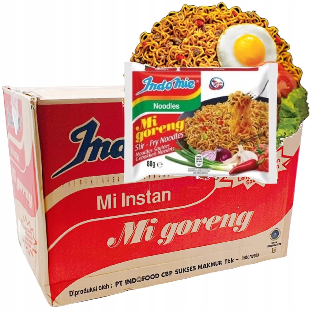 40x Makaron Instant Stir Fry MI Goreng Indonezyjski Karton 80g Indomie