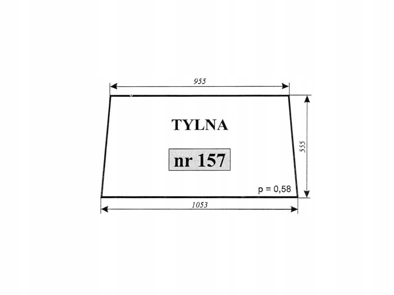 ЗАДНЕЕ СТЕКЛО MF-255 SOKOLKA 157
