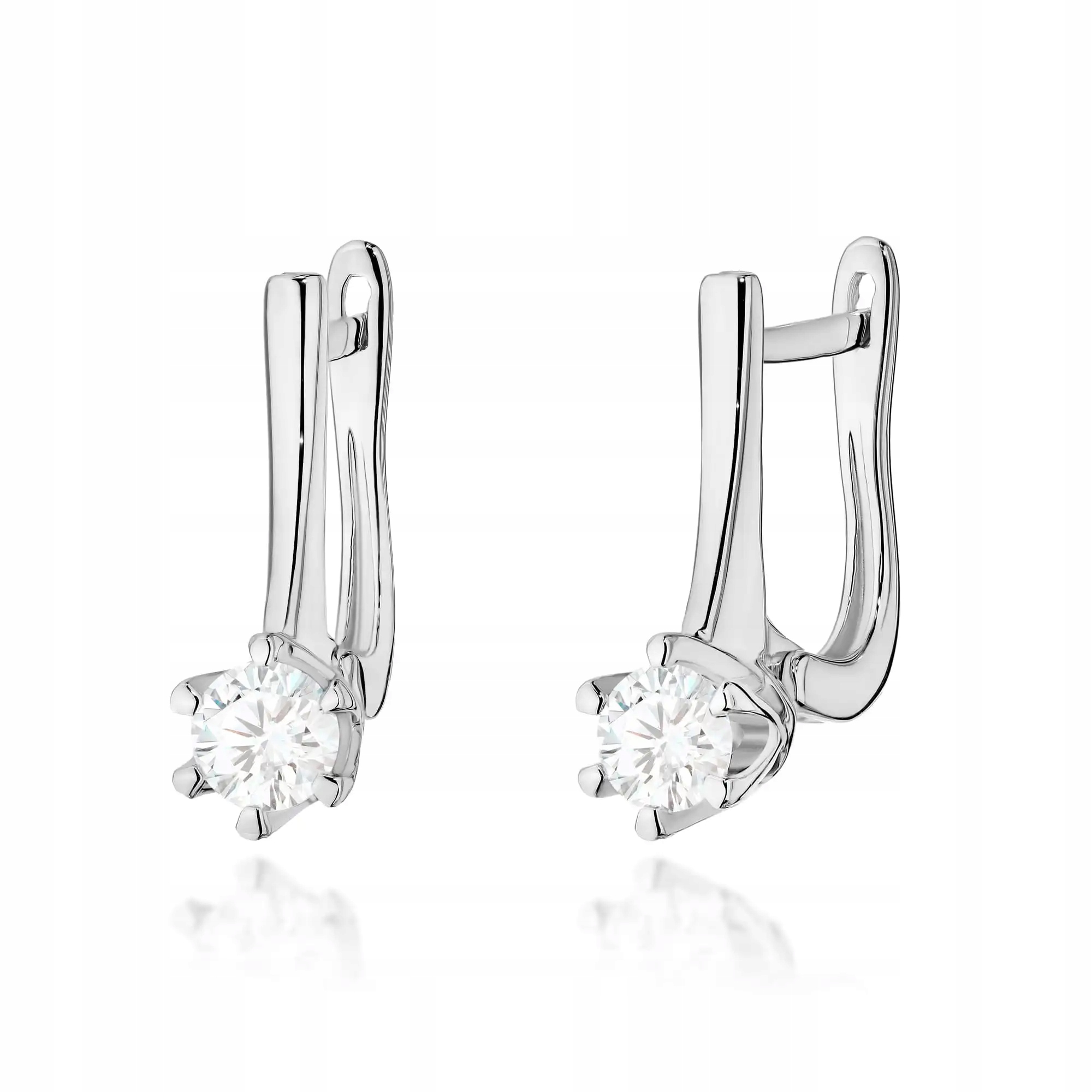 Zlaté náušnice 585 s diamantem 0,30 ct bílé zlato efektní značkové módní