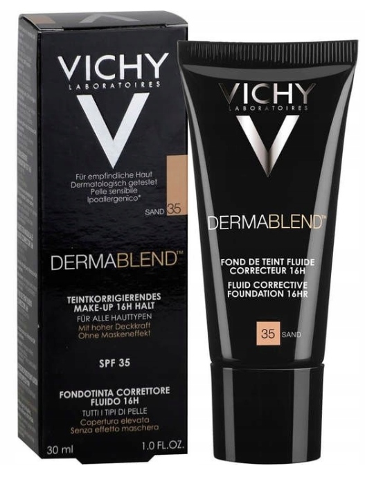 Vichy Dermablend, fluid korygujący o przedłużonej trwałości 35 Sand 30 ml