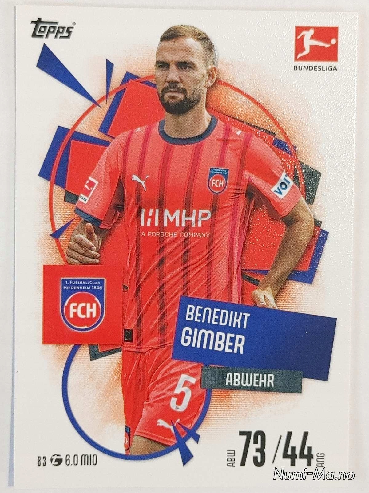 Match Attax 2025/26 Bundesliga NR.083 Heidenheim Gimber 2781