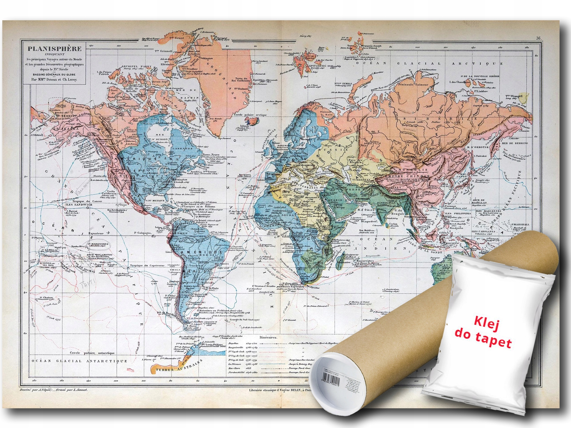 Fototapeta Flizelina Mapa Retro Vintage 368x254