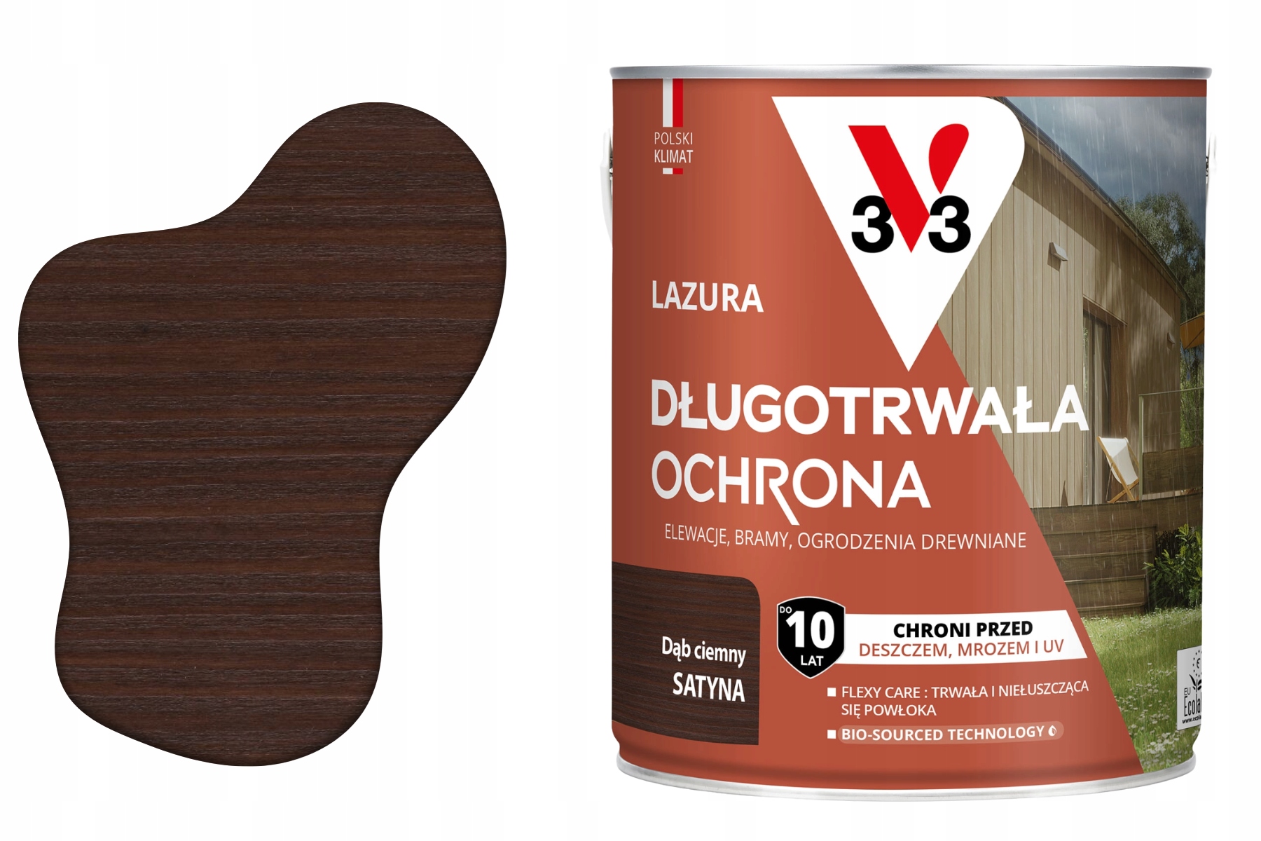 Lazúra 10 rokov ochrany tmavý dub satén 2.5 l V33
