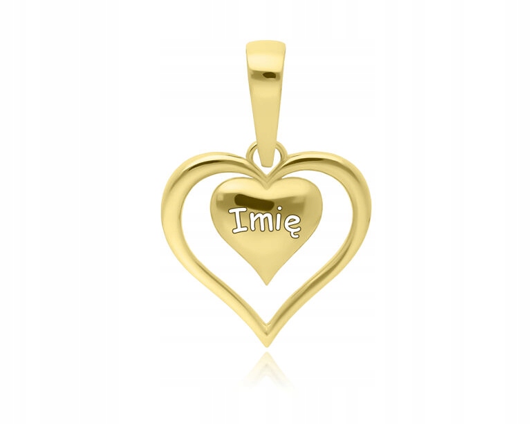 Zlatý dámský přívěsek 585 Srdce Gravírování Přívěsek jako Dárek 14k