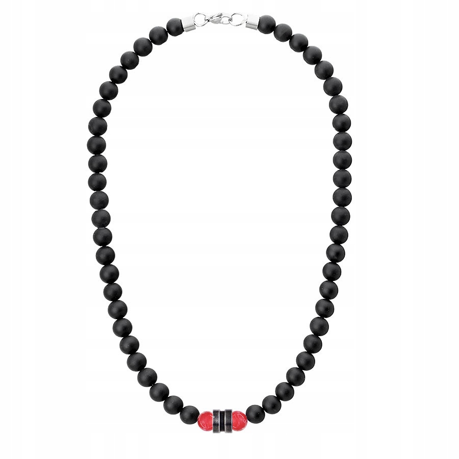 Pánský náhrdelník Manoki černý jaspis ocel 316 l 45 cm