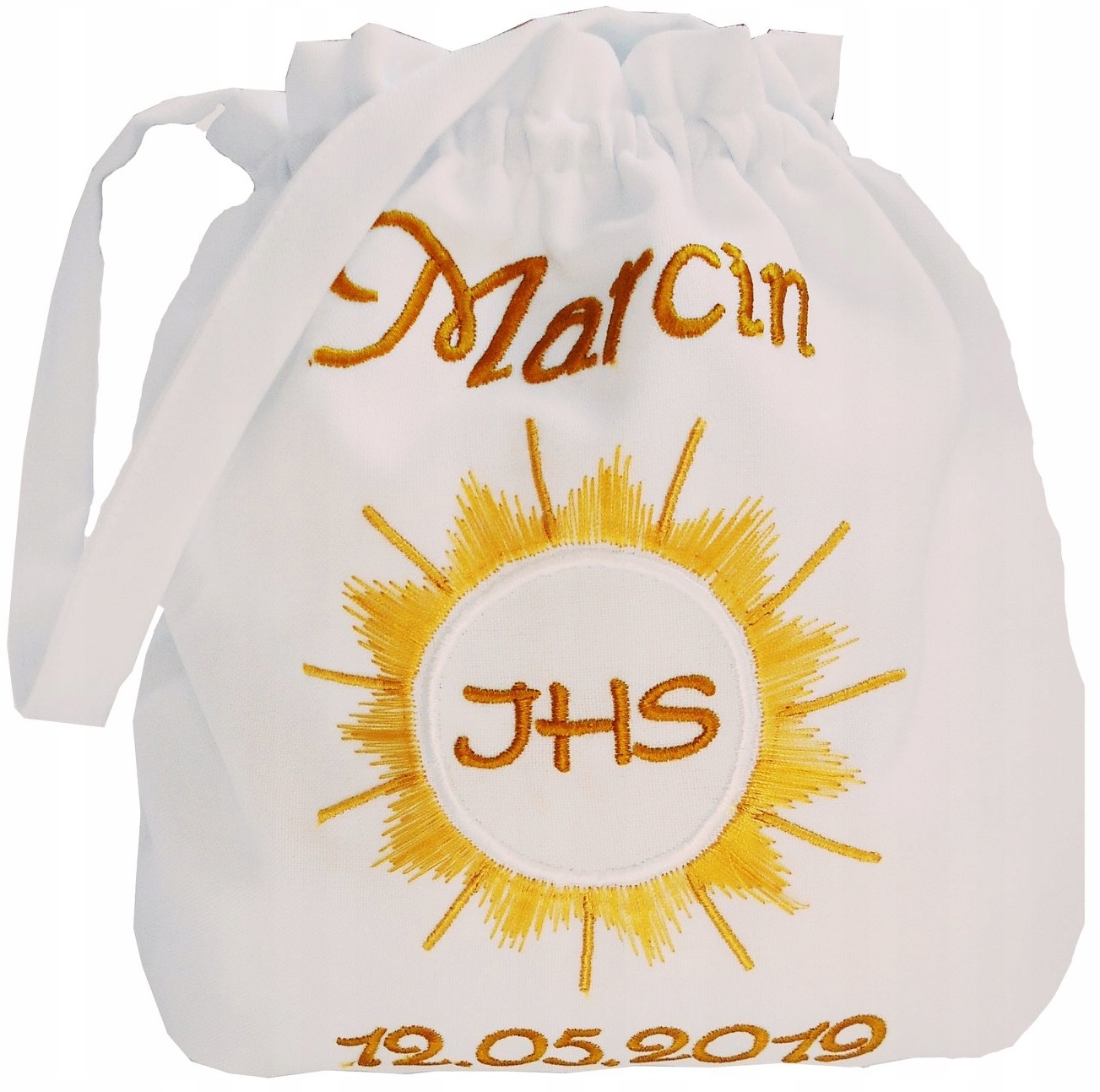 Torebka komunijna z imieniem i datą komunii