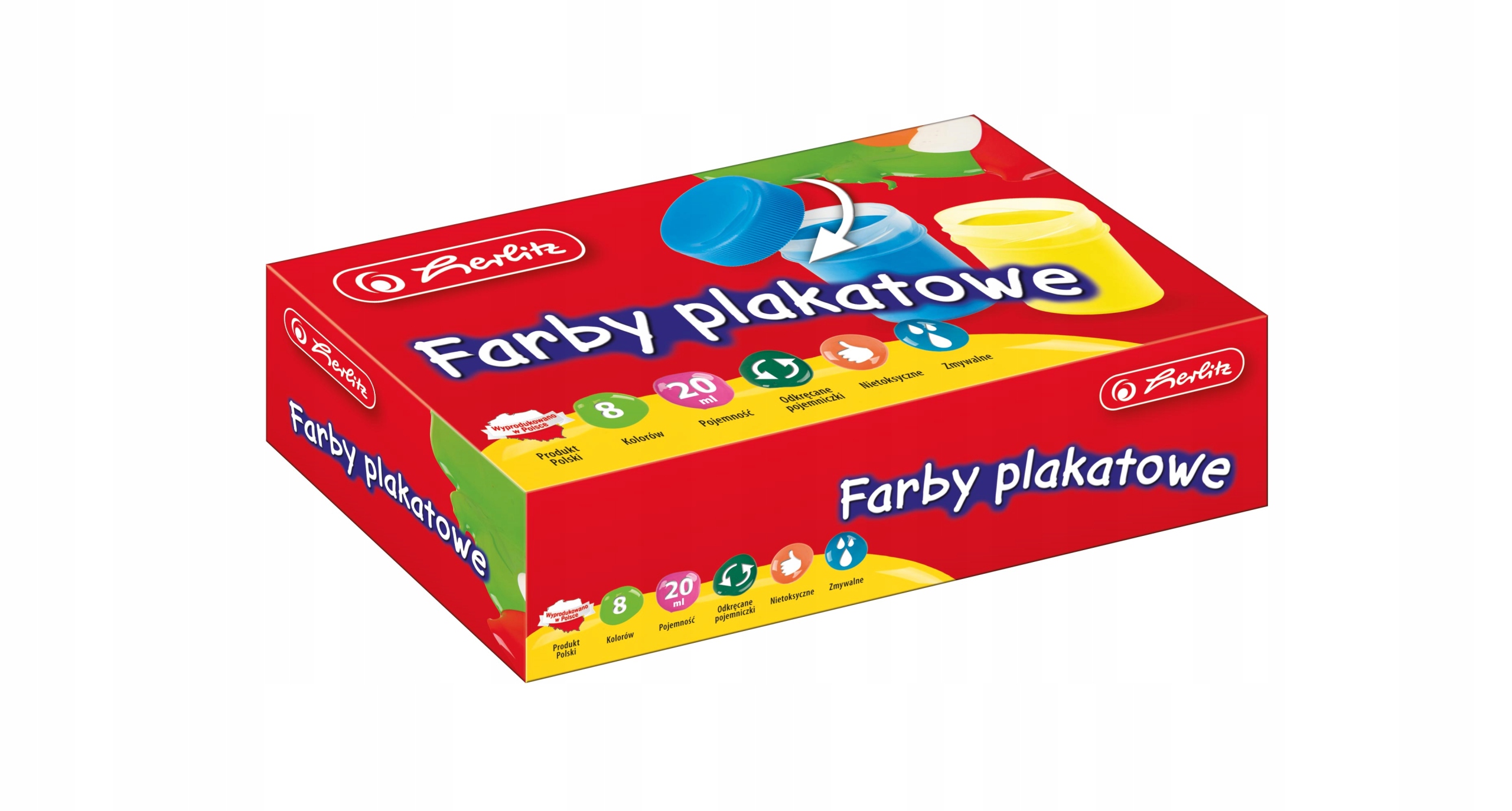 

Farby plakatowe Herlitz 20ml/8 kolorów 9560418