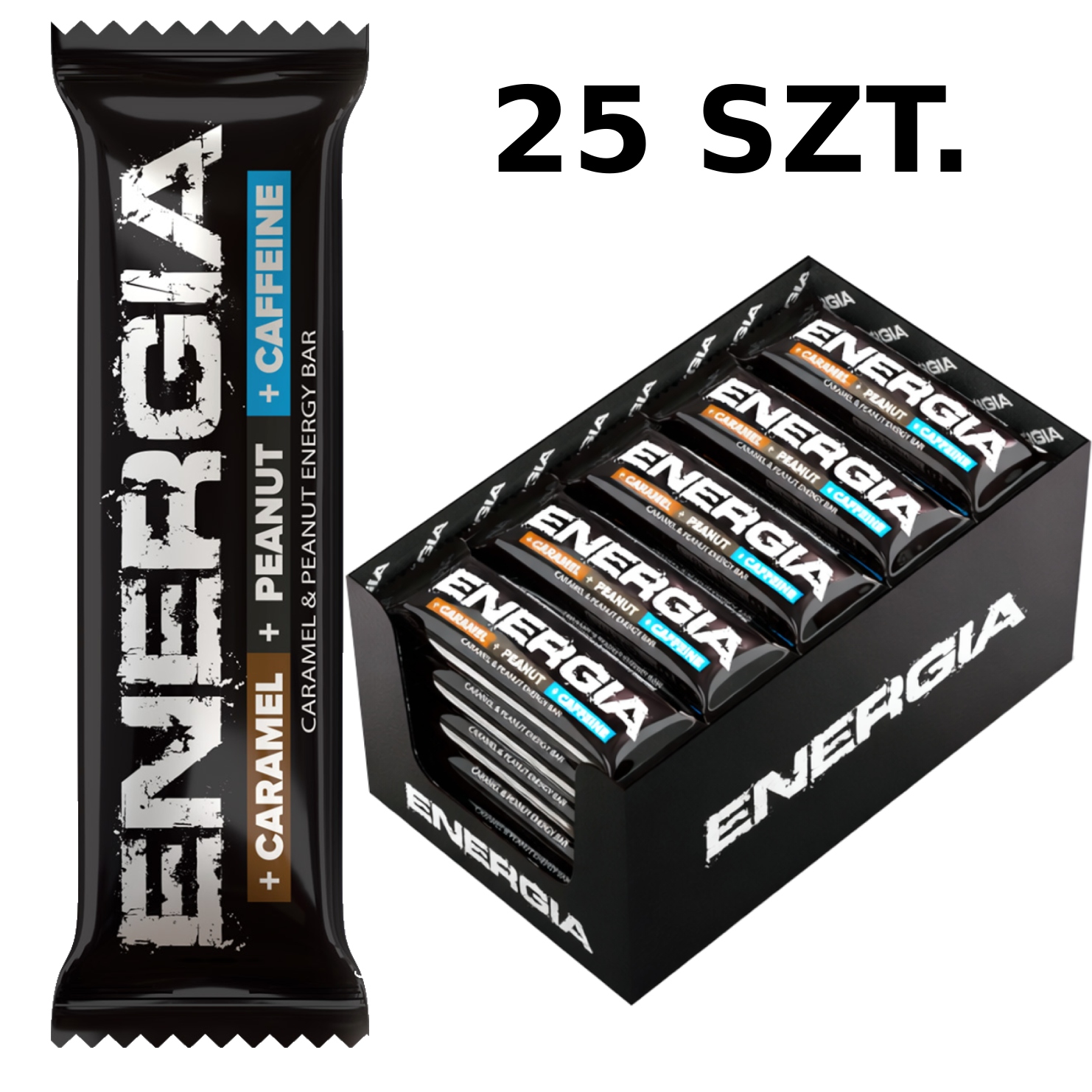 Baton energetyczny Energia Pre Workout karmel orzech kofeina 50 g
