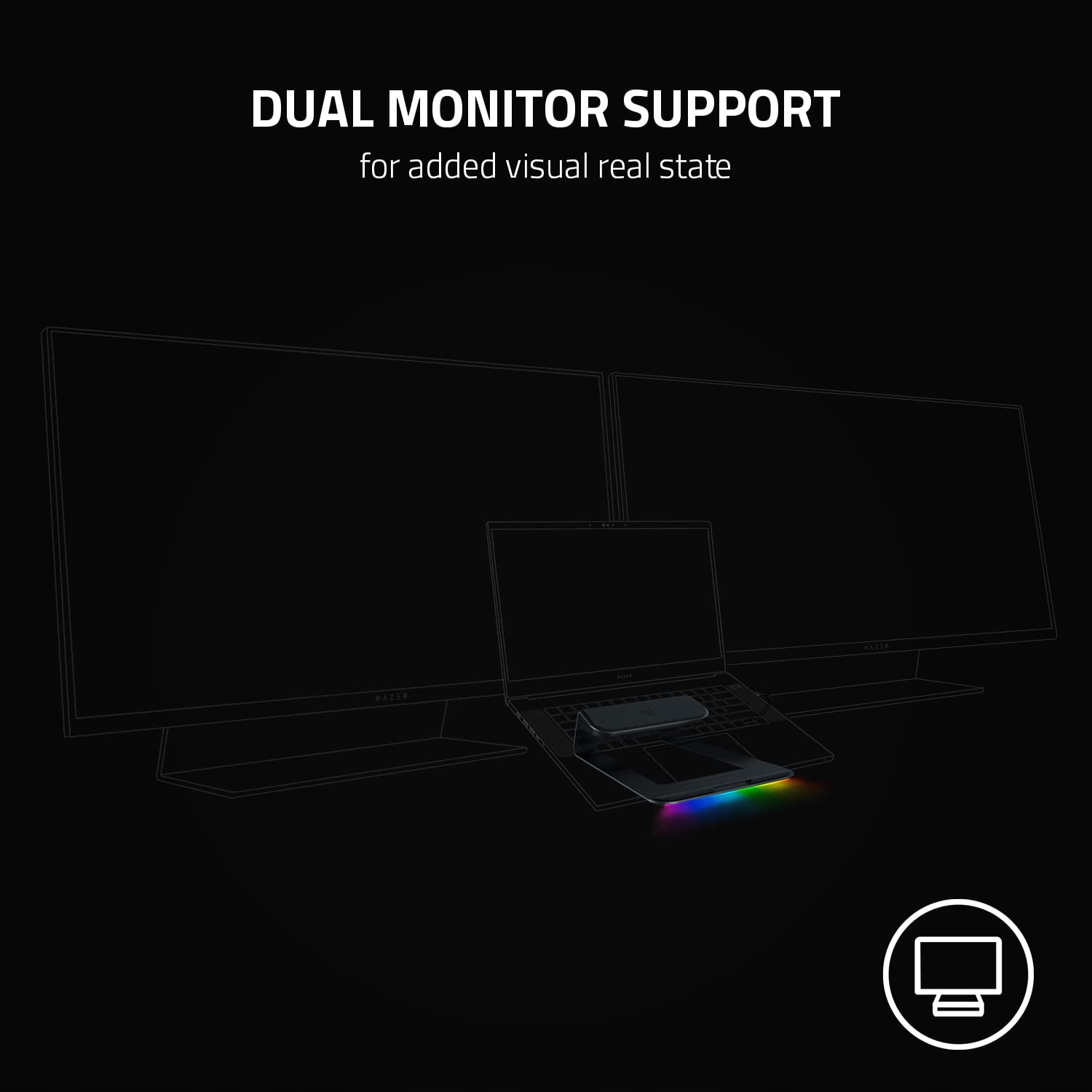 RAZER Podstawka Pod Laptopa Chroma V2 Ergonomiczna Aluminiowa USB-C RGB — miniatura 6