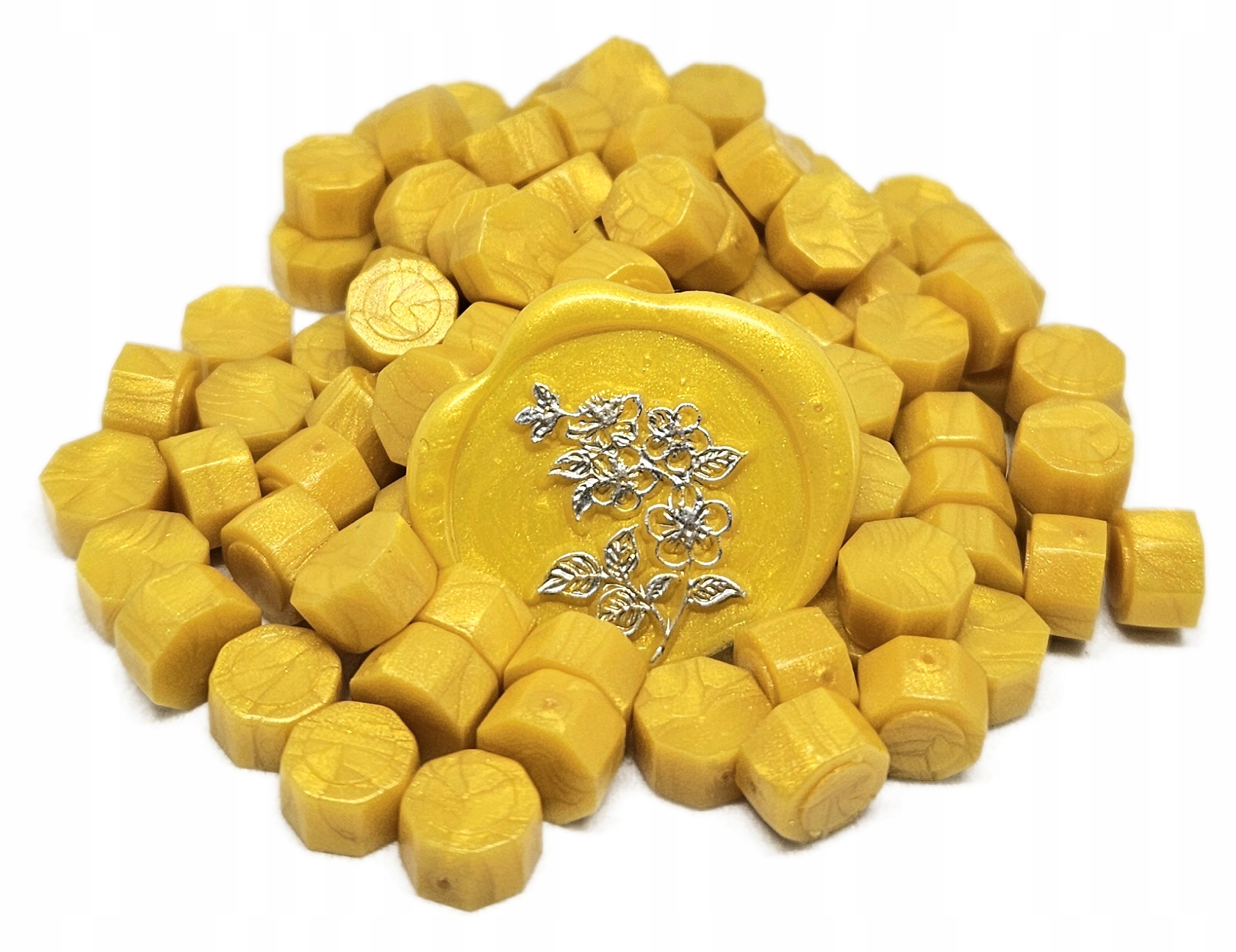 Lak wosk do stempli lakowania JASNO ZŁOTY 100szt