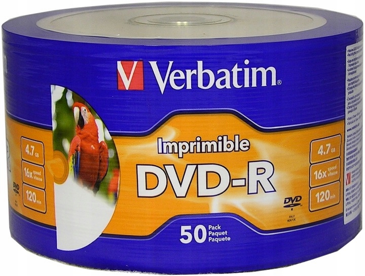 Verbatim Dvd-r 4,7GB 16x Photo Printable Szt.50 Do Archiwizacji Jakość!-Zdjęcie-0