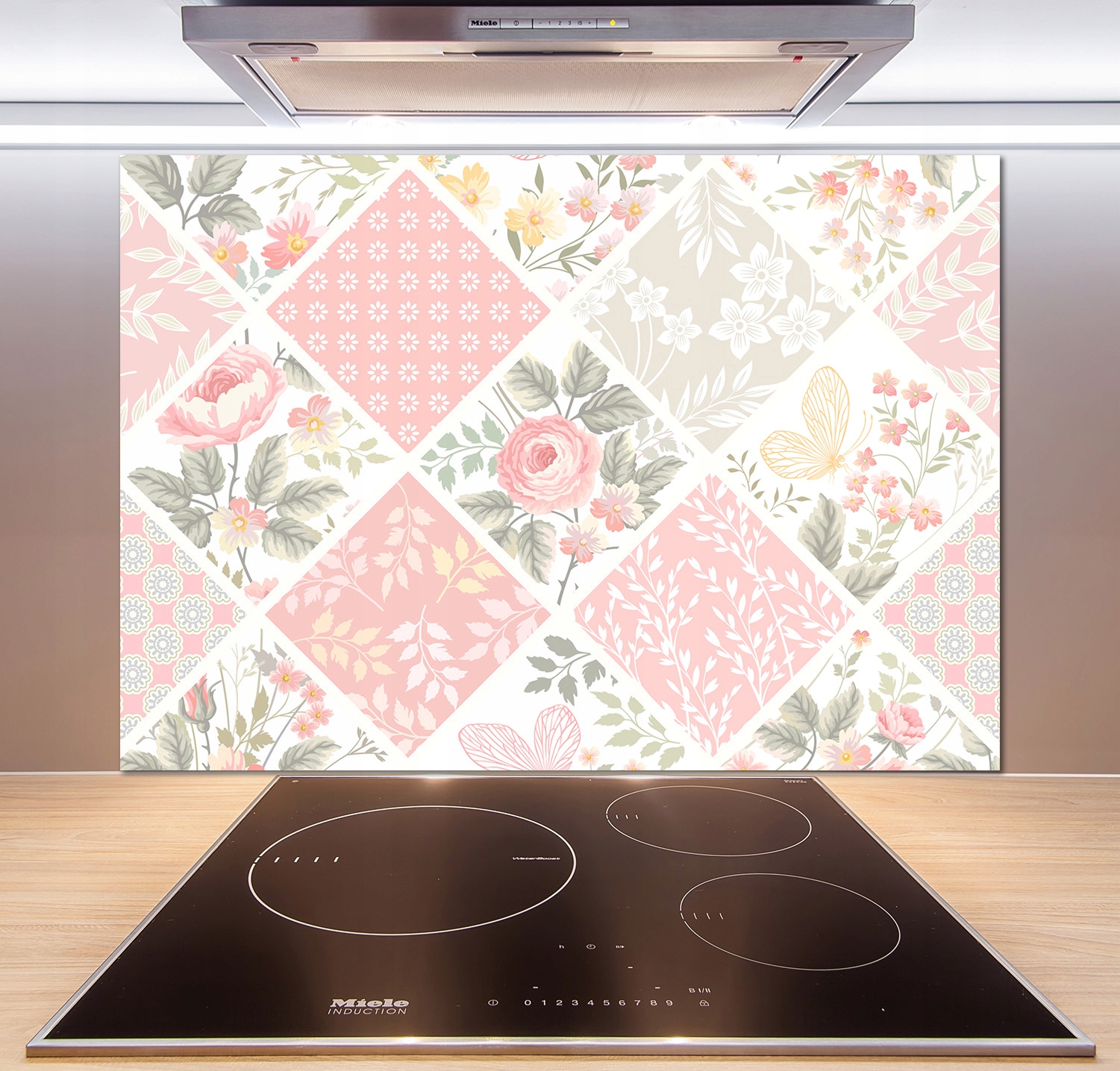

Panel do kuchni Róże i motyle wzór 100x70 + Klej