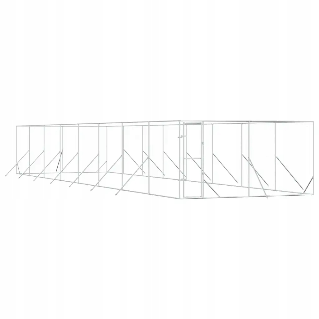 Levně Venkovní psí kotec stříbrný 4 x 16 x 2 m pozinkovaná ocel