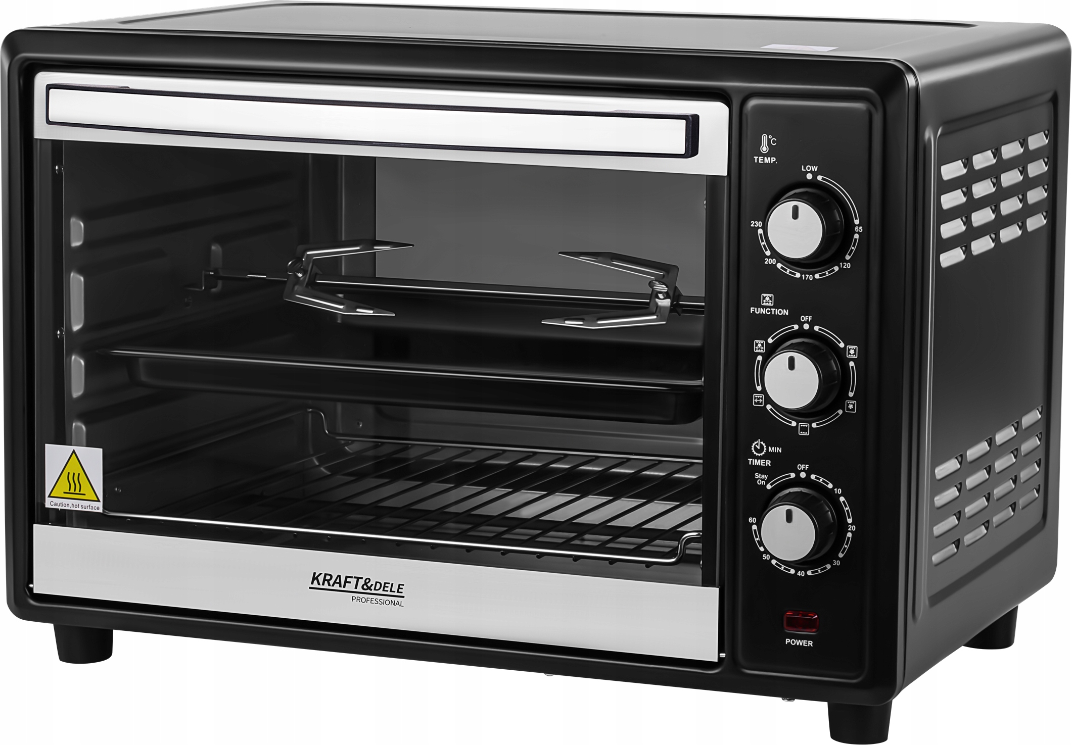 Kuchenka Elektryczna Mini Piekarnik 45L 2000W Termoobieg Rożen Akcesoria