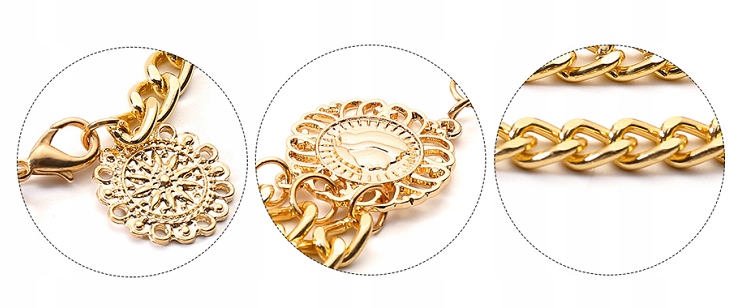 PASEK DAMSKI METALOWY ELEGANCKI DO SUKIENKI ŁAŃCUSZEK ZŁOTY DŁUGI 130 CM Długość bez klamry 130 cm