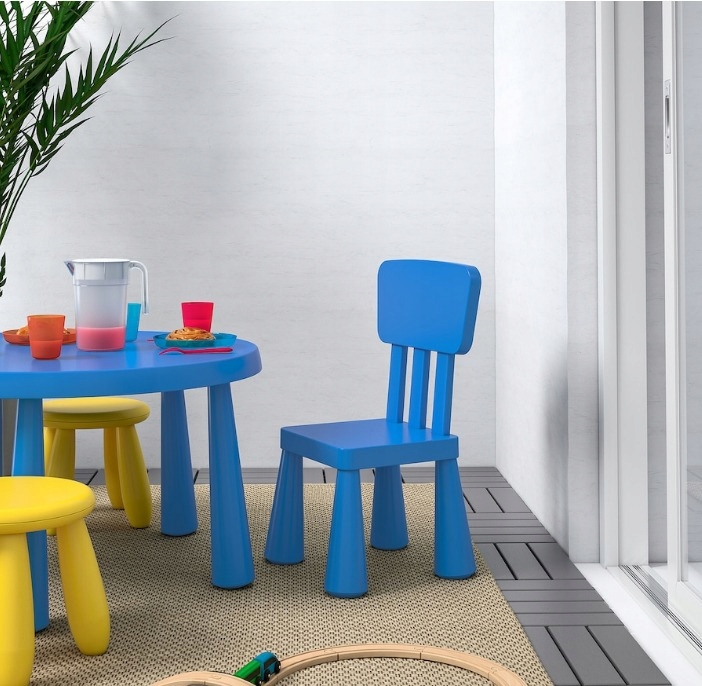 IKEA MAMMUT Krzesełko dziecięce niebieski Marka Ikea