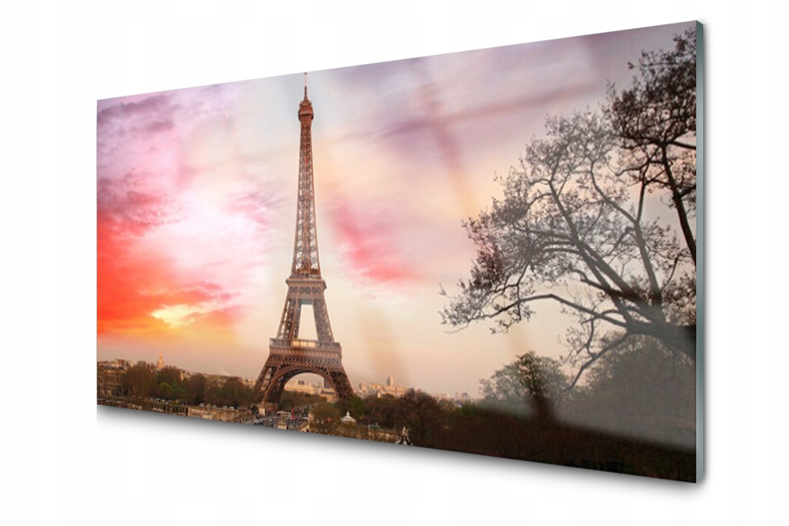 

Panel szklany dekor Wieża Eiffla 140x70 + Klej