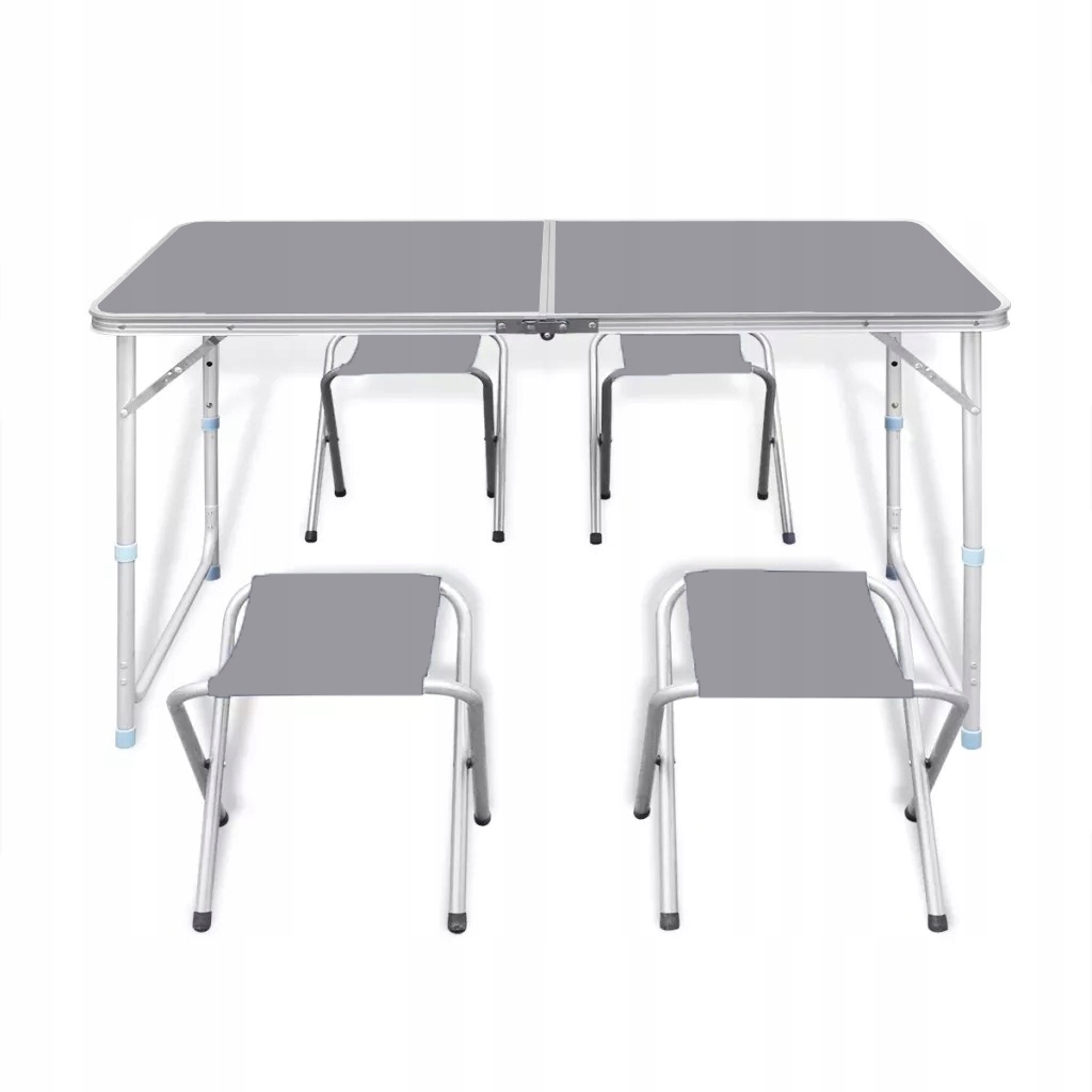 ZESTAW STOLIK TURYSTYCZNY STÓŁ SKŁADANY KEMPINGOWY GRAFITOWY + 4x KRZESŁA Marka STERNHOFF