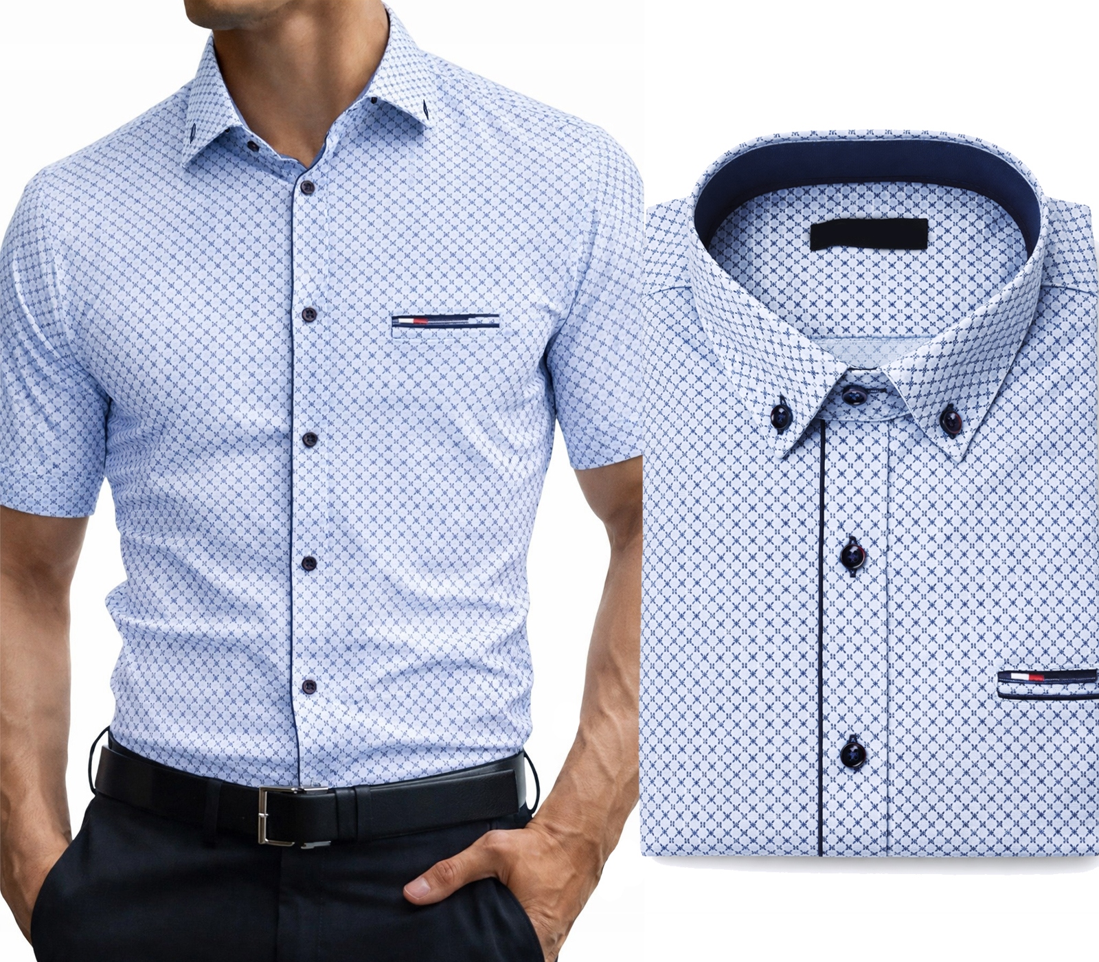 Pánská košile k elegantním kalhotám Comfort Slim Svatba Svatební Hostina
