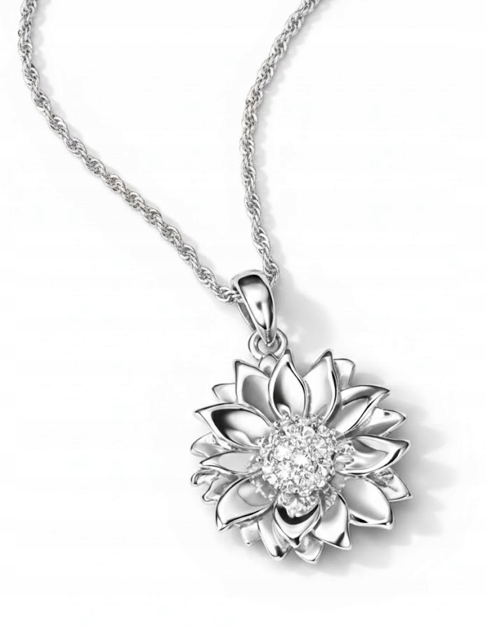 Stříbrný náhrdelník Slunečnicový květ stříbro 925
