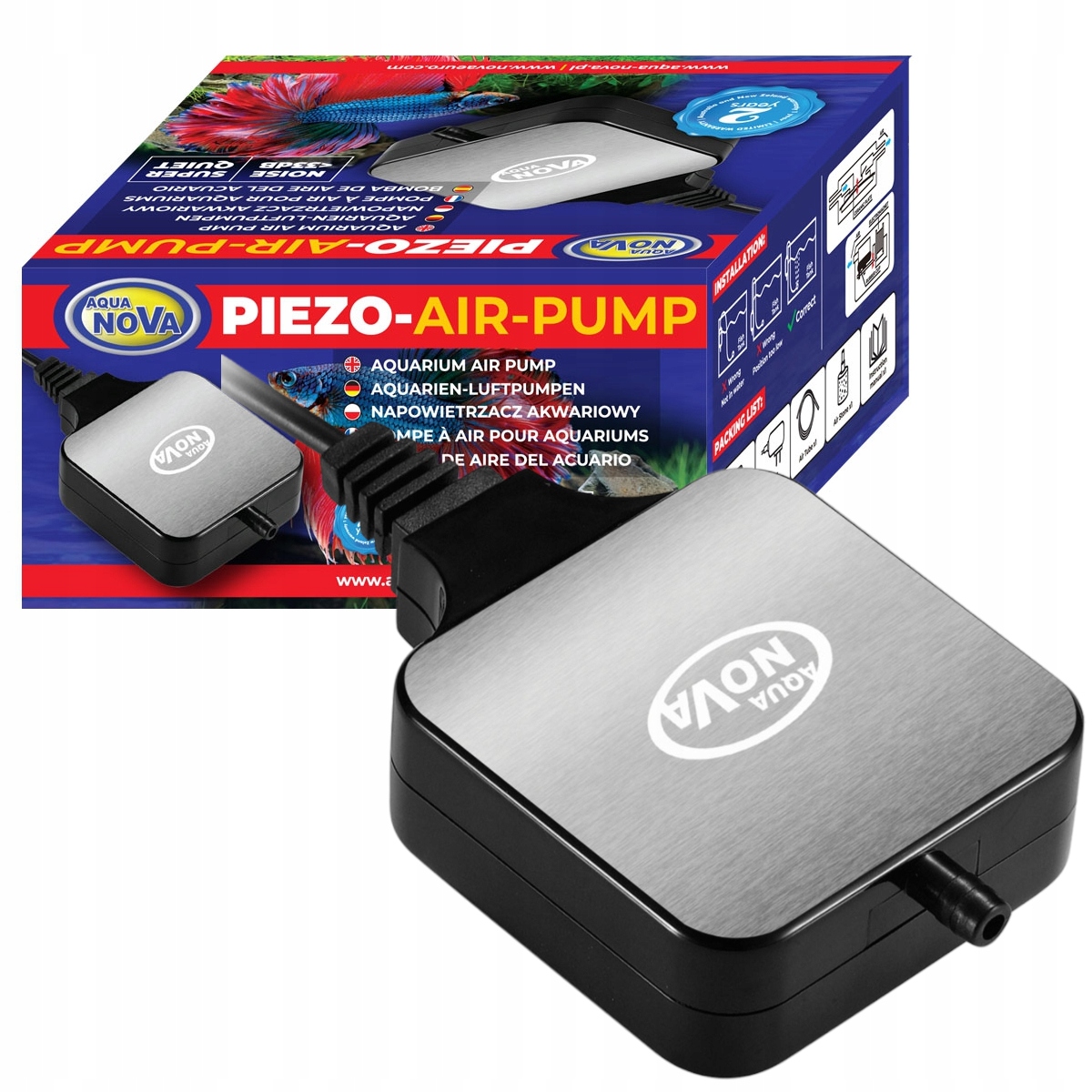 Levně Aqua Nova Na-piezo-air 36 Provzdušňovač do akvária 36 l/h sada