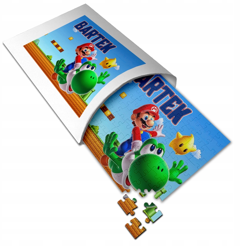 PUZZLE prezent TWOJE IMIĘ - MARIO BROSS - ŚWIĘTA