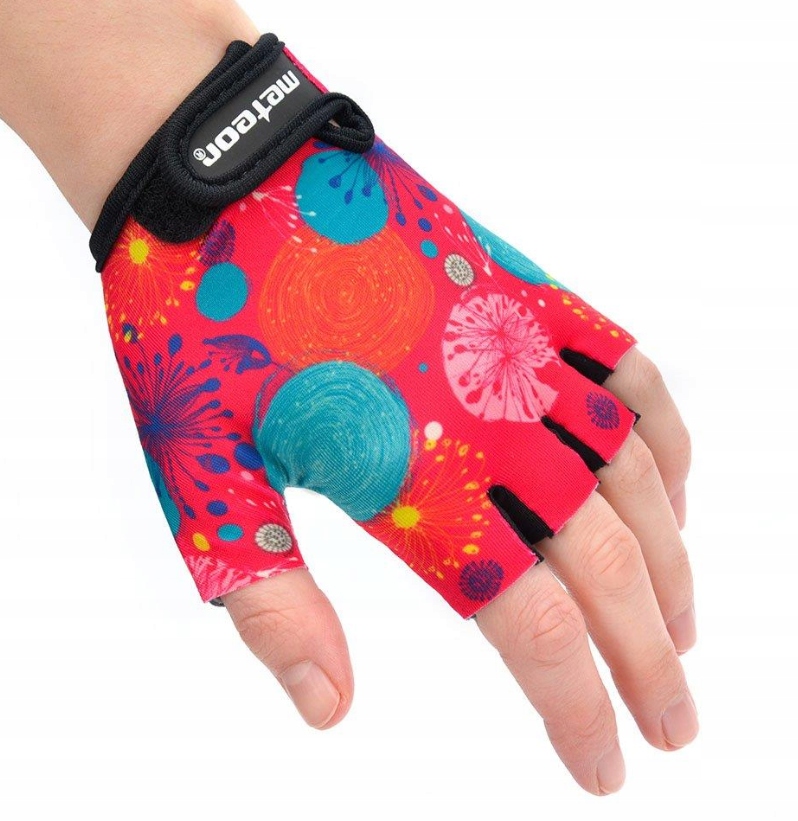 Dziecięce rękawiczki rowerowe METEOR KIDS S czerwony Rozmiar XS