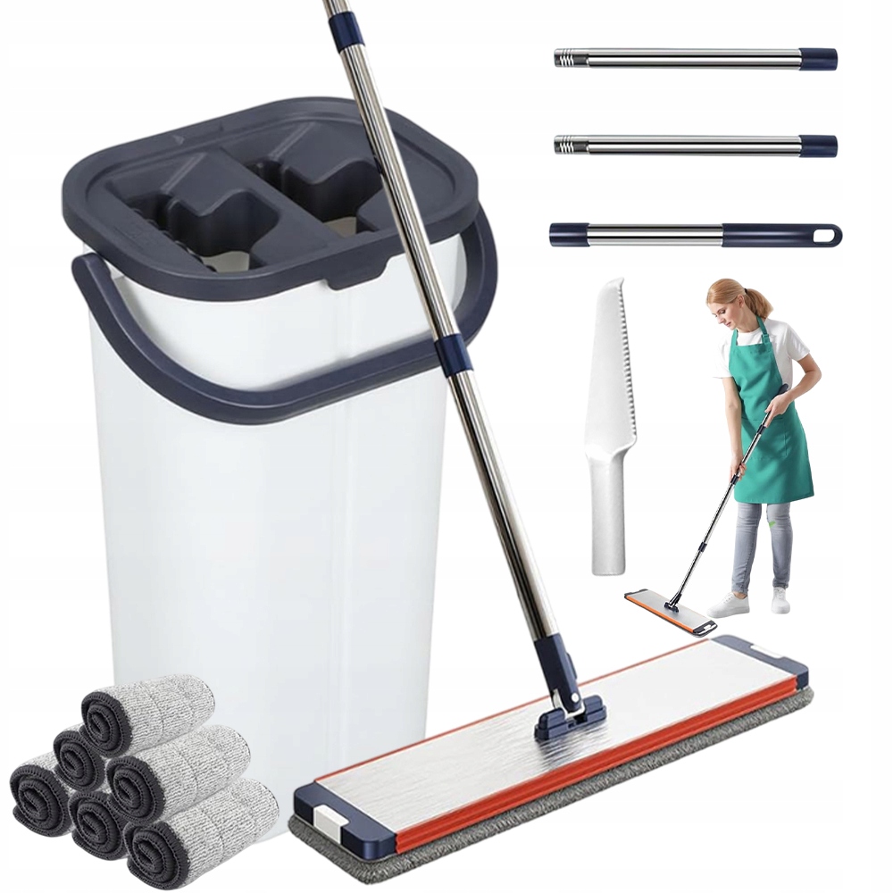 Levně Intense Flat Plochý Mop S Kbelíkem Na Lisování Nerezové Oceli