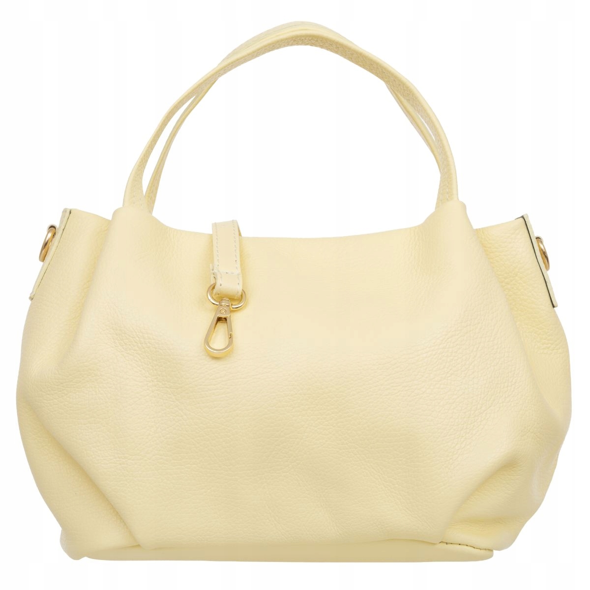 Torebka Damska Na Ramię Skórzana Vera Pelle Bolsa Żółta