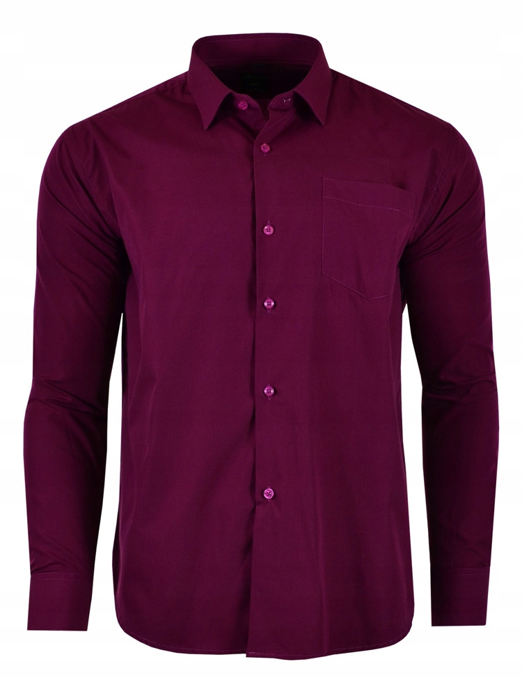 

49/50 Koszula Gładka Śliwkowa Długi Duża