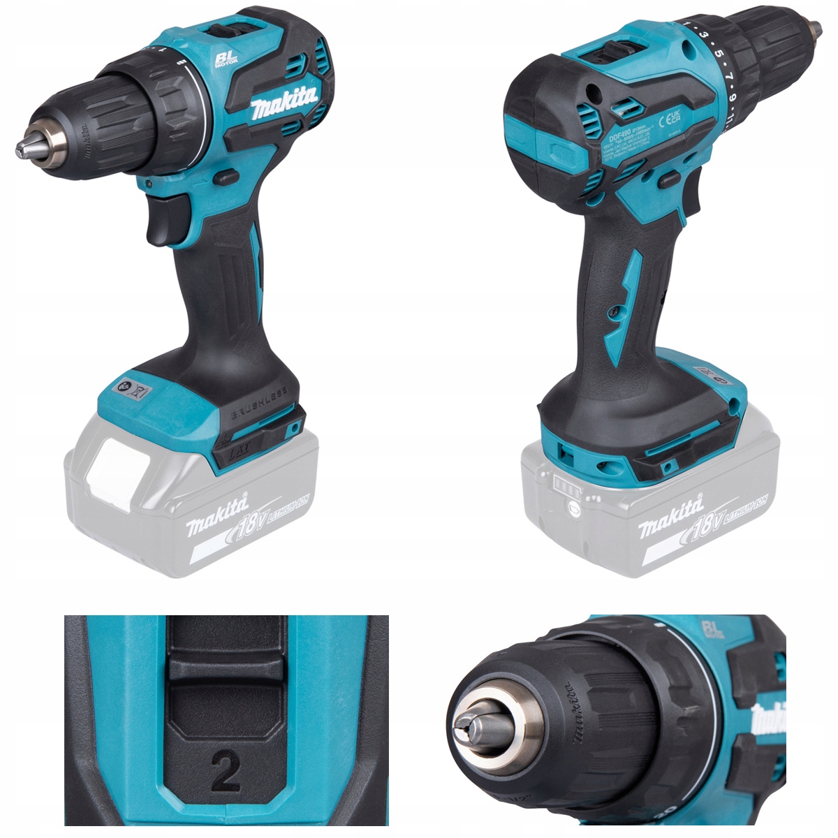 Makita Wiertarko-wkrętarka akumulatorowa 18V 65Nm bezszczotkowa Lxt DDF490Z