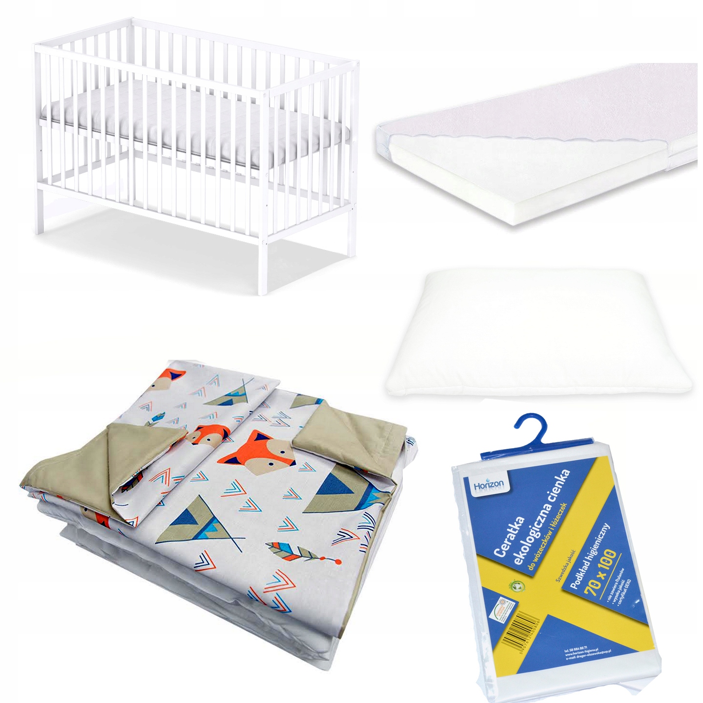 

Łóżeczko Dziecięce Ola+materac+pościel 11ELEMENTÓW