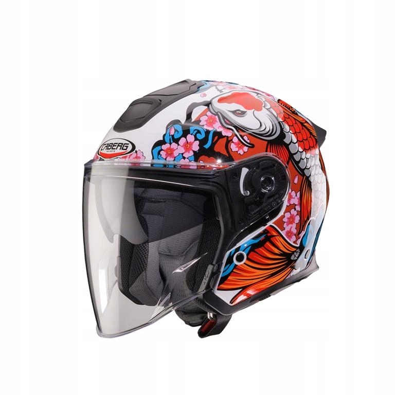 Caberg Otvorená Prilba Jet Otvorená Flyon II Koi Biela/červená/oranžová/ni
