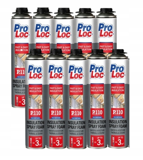 Pěnová stříkací pěna Pur ProLoc P110 Termoizolace Zateplení 850 ml 3 m2