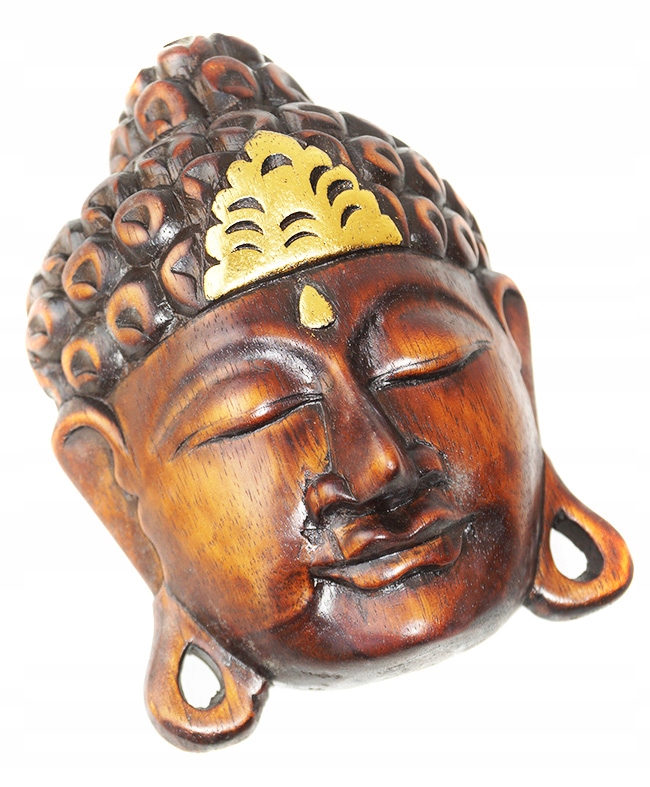 

Maska Budda Drewniana Rzeźba 21CM Ozdoba Na Ścianę