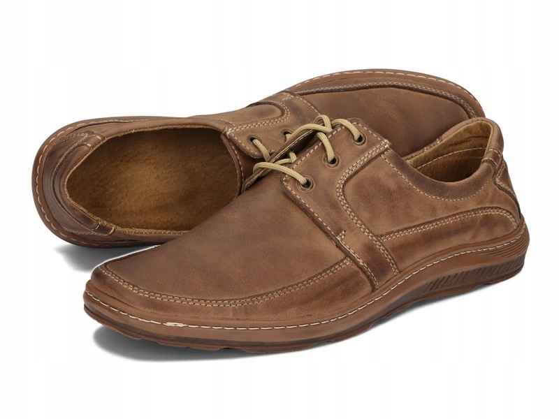 BUTY MĘSKIE SKÓRA NATURALNA POLSKIE 580 BRĄZOWY 43 Rozmiar 43