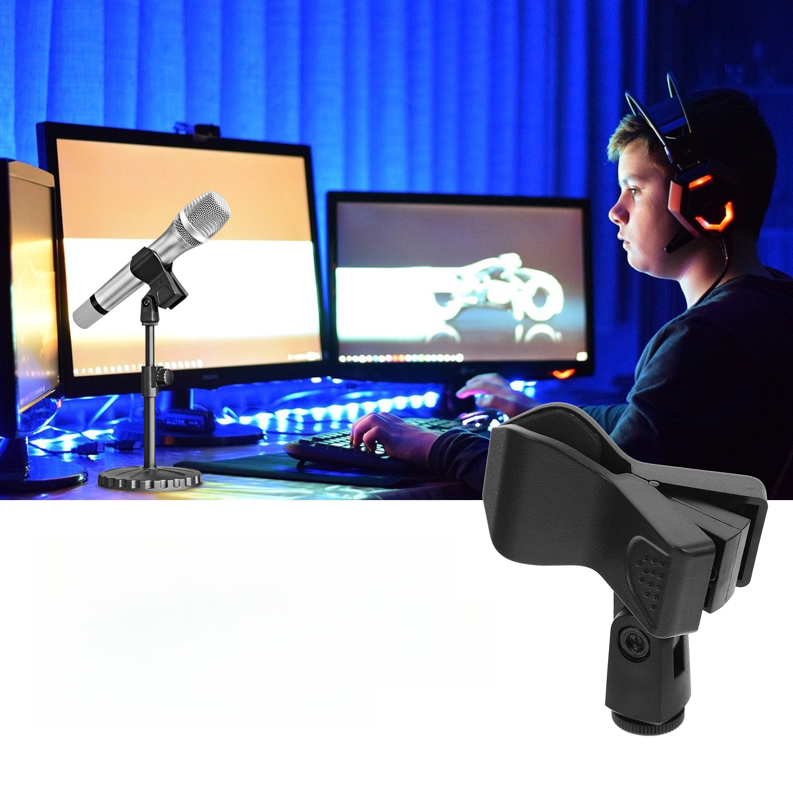 MIKROFONY BEZPRZEWODOWE KLIP DO MIKROFONU STOJAK NA MIKROFON Marka bez marki