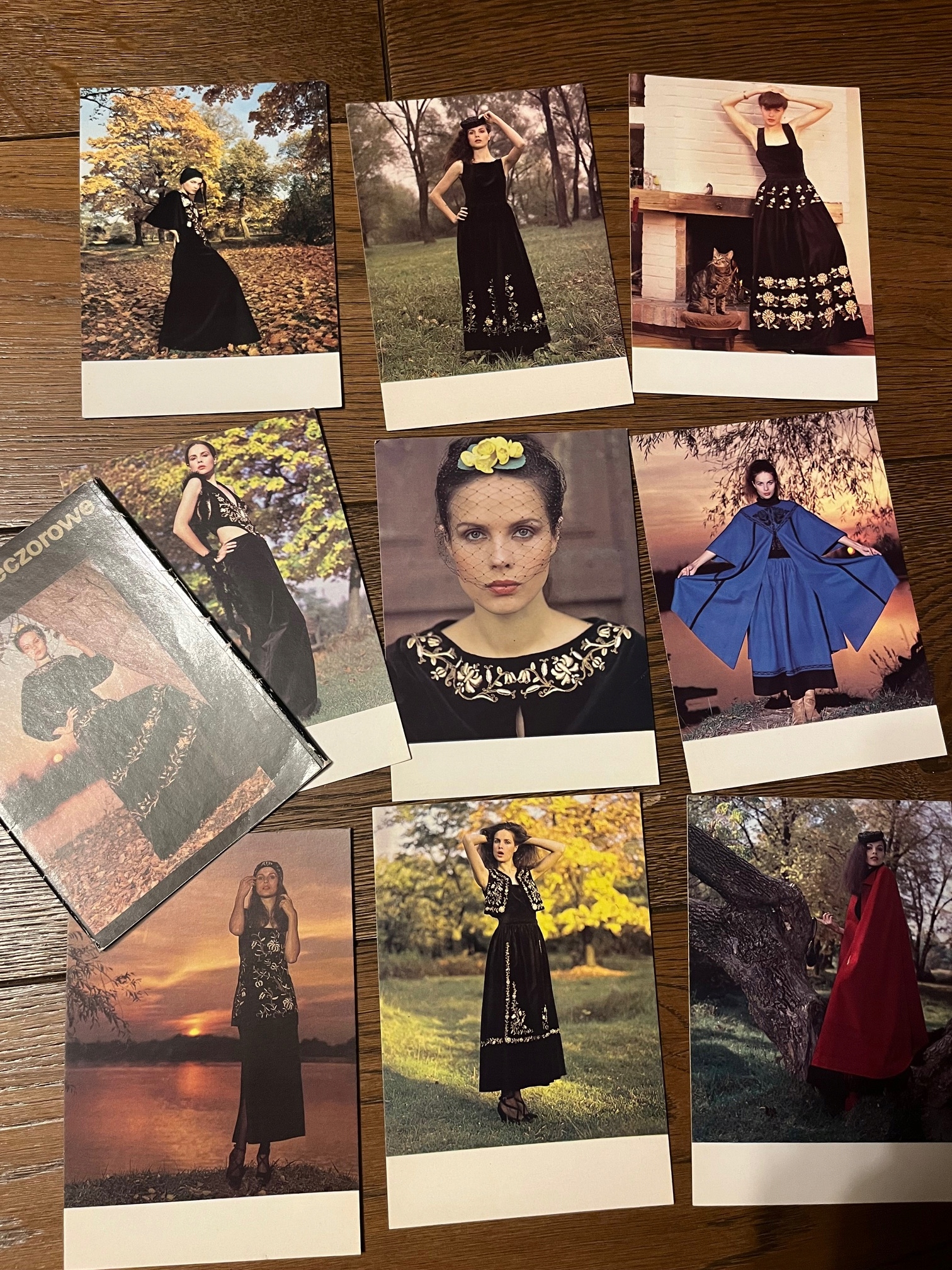 SUKNIE WIECZOROWE Z HAFTEM - ZESTAW 9 POCZTÓWEK!