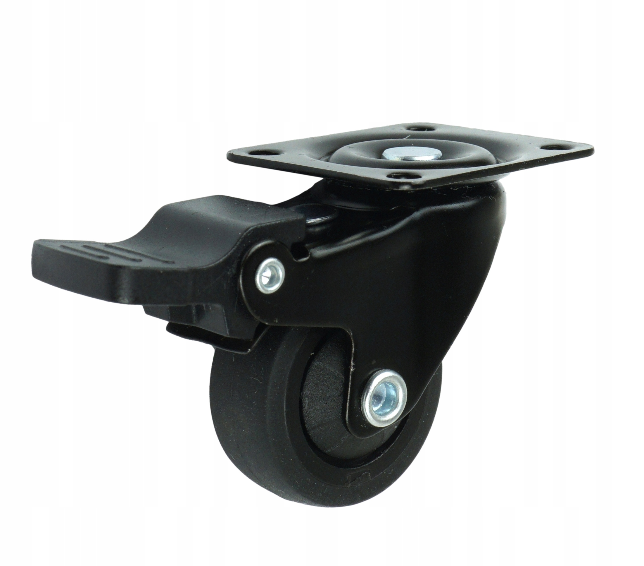 Kółko meblowe obrotowe, czarne, hamulec - zestaw Kod producenta A624