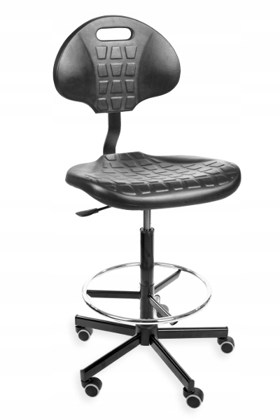 Krzesło Obrotowe PurMax Ring – Wytrzymałe Warsztatowe z Regulacją Wysokości