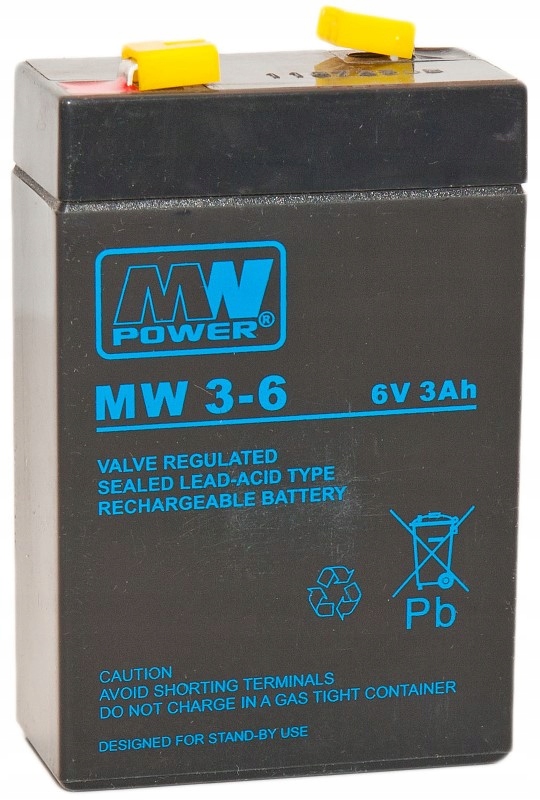 Akumulator Bateria Bezobsługowy Mwpower MW3-6 V 6V 3AH MW3 3AH Alarm Kasy