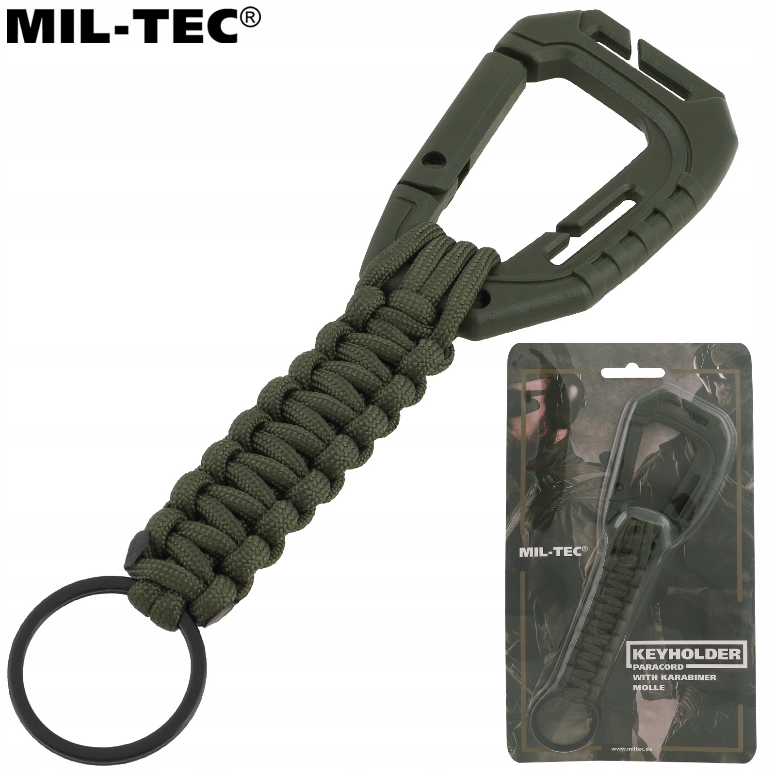 BRELOK DO KLUCZY KARABIŃCZYK LINKA PARACORD OLIVE EAN (GTIN) 4046872391927