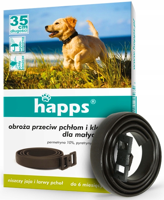 OBROŻA ODSTRASZAJĄCA ELIMINUJĄCA PCHŁY KLESZCZE PASOŻYTY DLA PSA 35CM