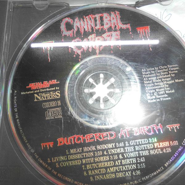 【斬鬼】CANNIBAL CORPSE Butchered at Birth Cannibal Corpse Butchered At Birth - Niska cena na Allegro