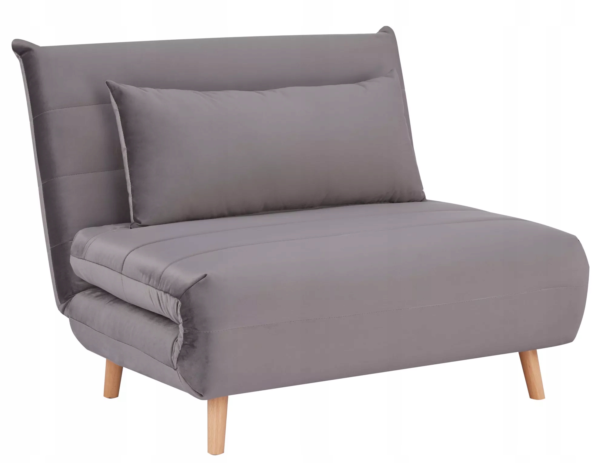 Rozkládací křeslo Spike Velvet šedá/buk do obývacího pokoje Sig